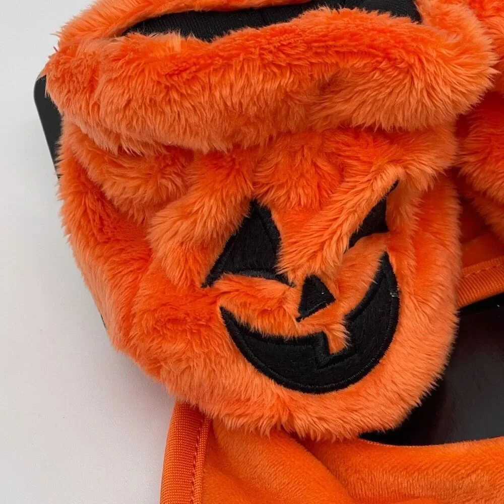 NWT Halloween Pumpkin Baby Bib‎ & Booties Set Orange Black Jack-o-Lantern Gift